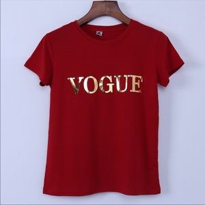 Vogue Red & Gold Tee